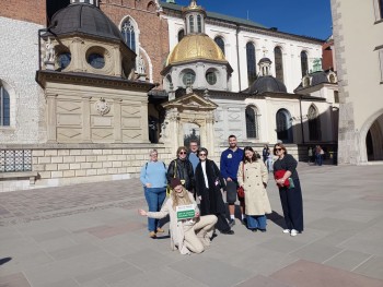 Tour group visiting Krakow attractions